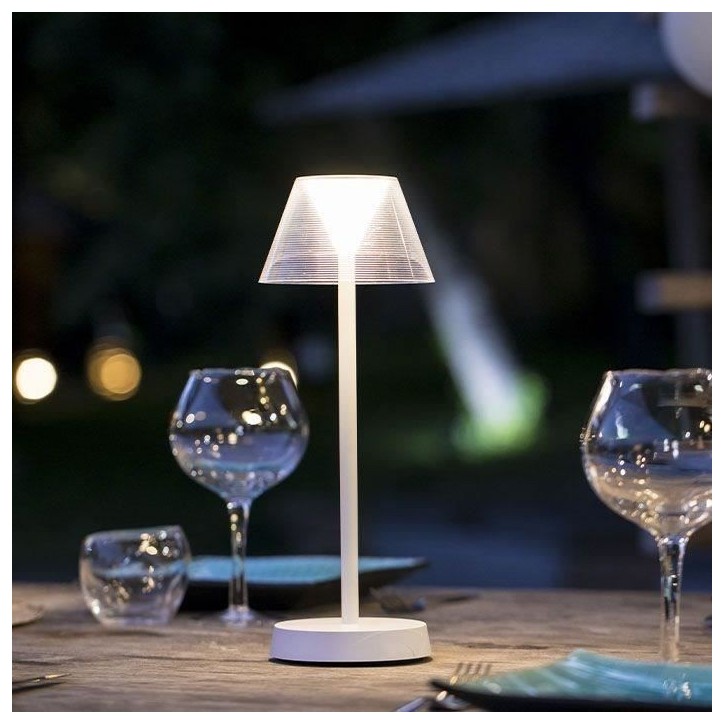 Lampe de table sans fil - LUMISKY - BEVERLY WHITE - H34 cm - LED blanc chaud