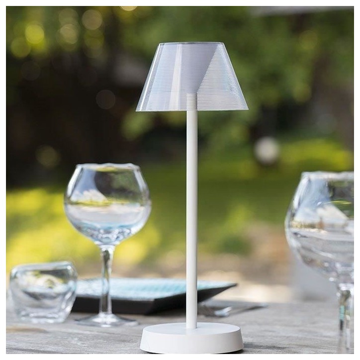 Lampe de table sans fil - LUMISKY - BEVERLY WHITE - H34 cm - LED blanc chaud
