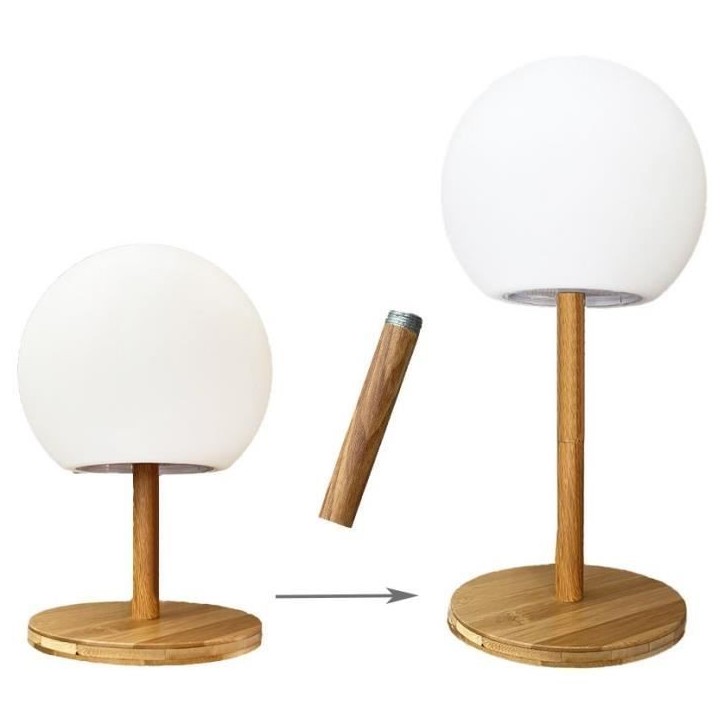 Lampe de table sans fil LUMISKY - pied en bambou extensible - LED blanc chaud/blanc LUNY Lampe de table sans fil LUMISKY - pied en bambou extensible - LED blanc chaud/blanc LUNY
