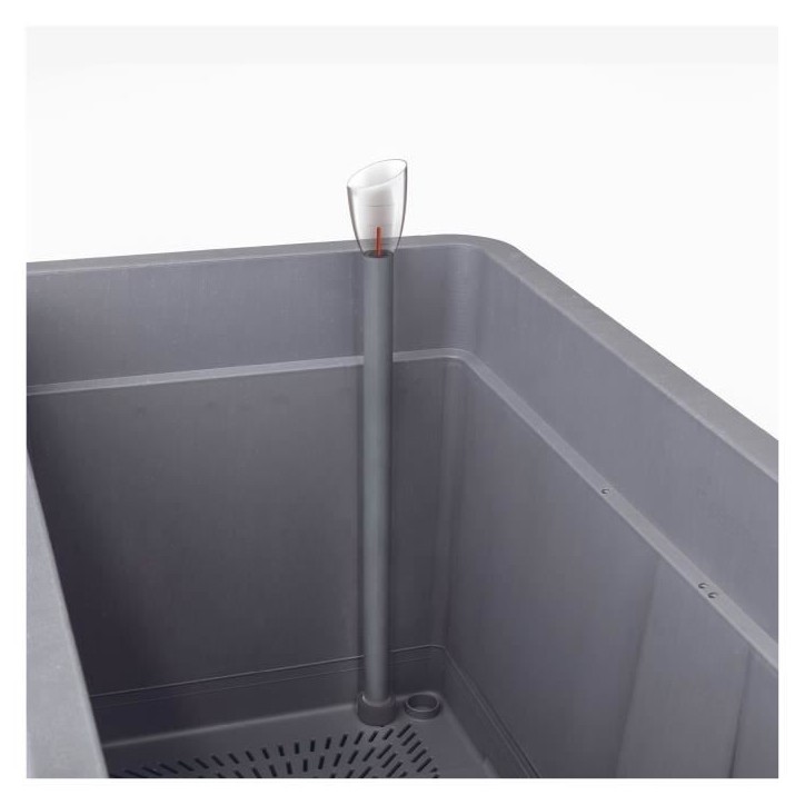 DEROMA Jardiniere Muret Cosmo - 78 x h39 cm - Perle - A réserve d'eau - Roulettes