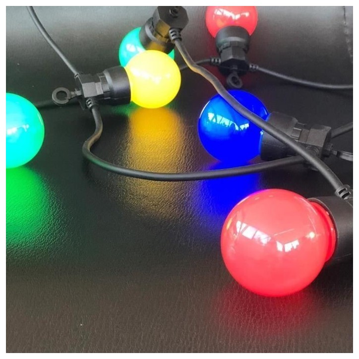 Guirlande lumineuse solaire - LUMISKY - PARTY GUINGUETTE SOLAR - 5.70 m - 8 modes - 10 globes multicolore LED Guirlande lumineuse solaire - LUMISKY - PARTY GUINGUETTE SOLAR - 5.70 m - 8 modes - 10 globes multicolore LED
