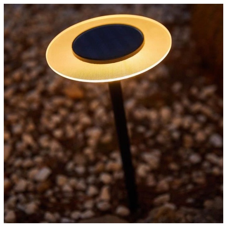 Lot de 2 balises solaires a piquer - LUMISKY - UFO - H35 cm - LED blanc chaud Lot de 2 balises solaires a piquer - LUMISKY - UFO - H35 cm - LED blanc chaud