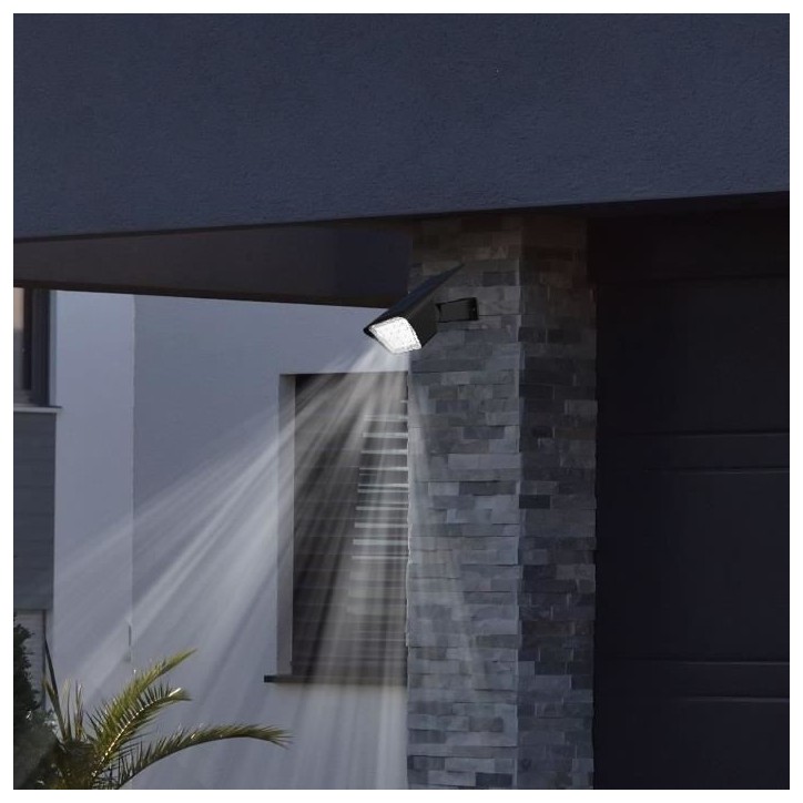 Lot de 2 spots solaires projecteur 2 en 1 a piquer ou a fixer - LUMISKY - CURTIS - H31.5 cm - LED blanc Lot de 2 spots solaires projecteur 2 en 1 a piquer ou a fixer - LUMISKY - CURTIS - H31.5 cm - LED blanc
