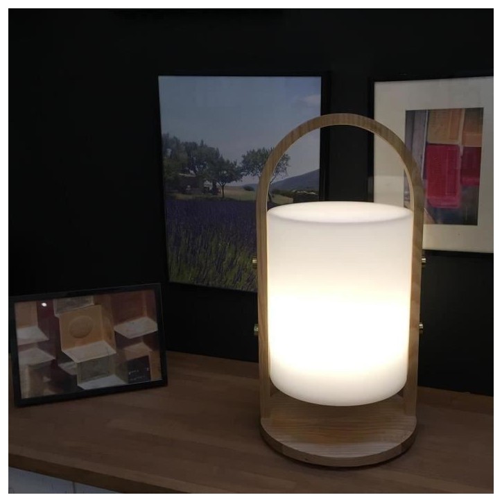 Lanterne extérieure LED Woody - LUMISKY - Blanc - Design scandinave - Poignée en bois naturel - Autonomie 10h Lanterne extérieure LED Woody - LUMISKY - Blanc - Design scandinave - Poignée en bois naturel - Autonomie 10h