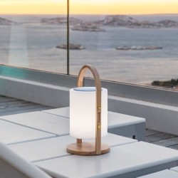 Lampe enceinte bluetooth sans fil - LUMISKY - WOODY PLAY - H37 cm - Po