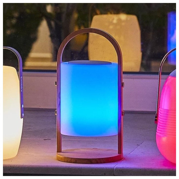 Lampe enceinte bluetooth sans fil - LUMISKY - WOODY PLAY - H37 cm - Poignée bois - LED blanc et multicolore dimmable Lampe enceinte bluetooth sans fil - LUMISKY - WOODY PLAY - H37 cm - Poignée bois - LED blanc et multicolore dimmable