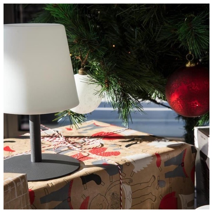 Lampe de table LED sans fil Standy Mini Rock - Lumisky - H 25 cm - Gris et blanc Lampe de table LED sans fil Standy Mini Rock - Lumisky - H 25 cm - Gris et blanc