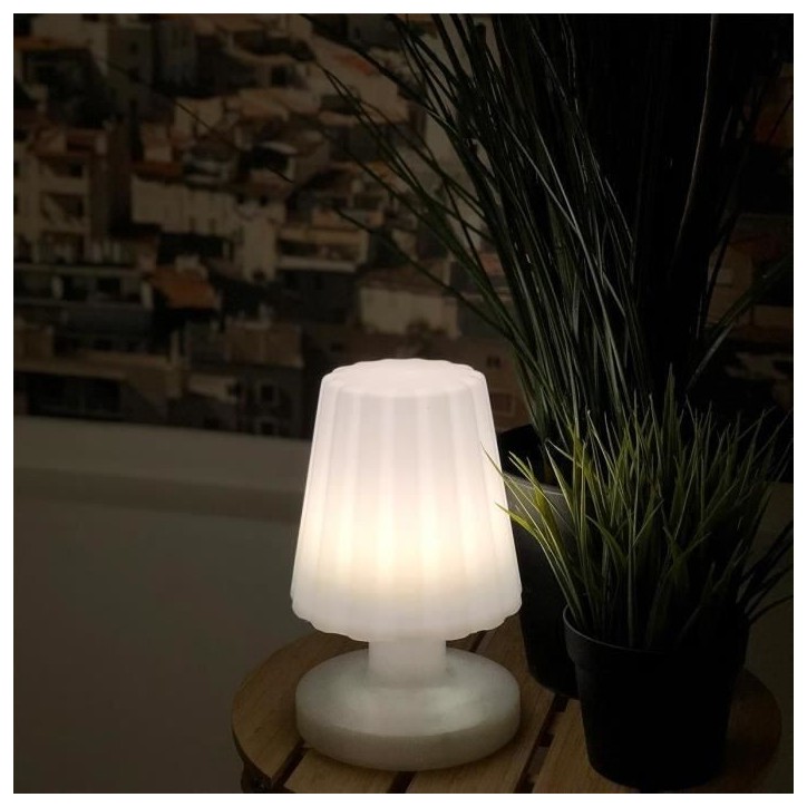 Mini lampe a poser sans fil - LUMISKY - LADY MINI - H22 cm - Rechargeable - LED blanc chaud