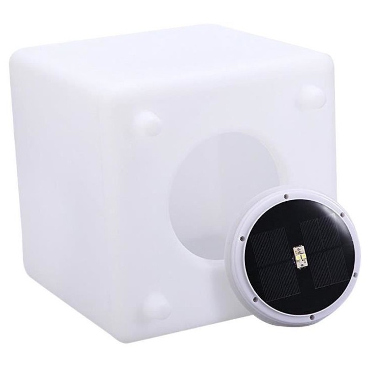 Cube solaire lumineux - LUMISKY - CASY - H30 cm - Tabouret table basse - LED blanc et multicolore Cube solaire lumineux - LUMISKY - CASY - H30 cm - Tabouret table basse - LED blanc et multicolore