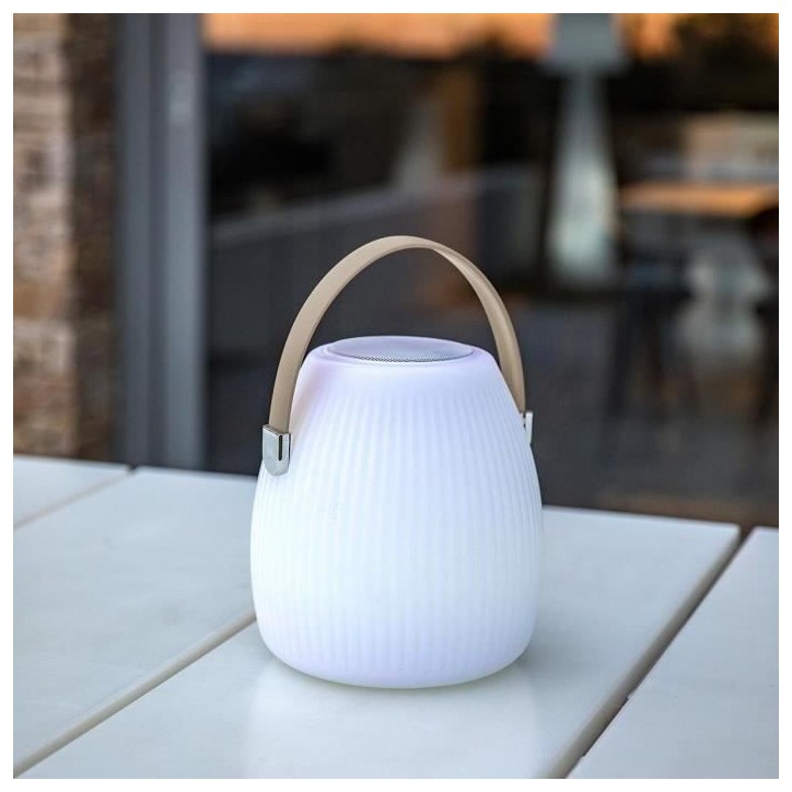 Lampe enceinte bluetooth sans fil - LUMISKY - MINI MAY PLAY - H23 cm - LED blanc et multicolore dimmable Lampe enceinte bluetooth sans fil - LUMISKY - MINI MAY PLAY - H23 cm - LED blanc et multicolore dimmable
