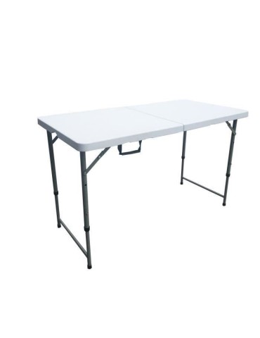 Table de réception pliante - 4 personnes - 122 cm - Structure en acier et Plateau en Polyéthylene PEHD - Blanc