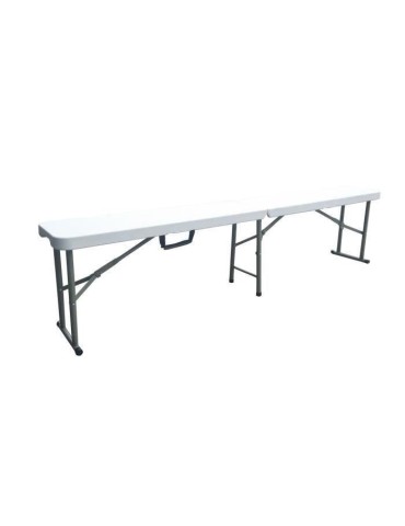 Banc pliable pour table de réception 180 cm - Structure acier et assise Polyéthylene PEHD - Blanc