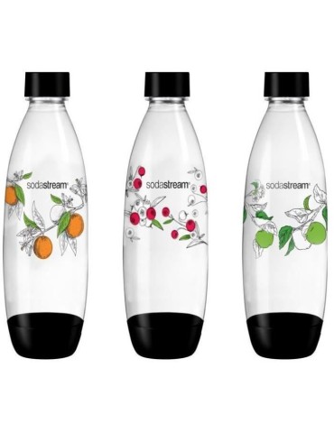 Pack de 3 bouteilles de gazéification grand modele SODASTREAM - Motif aléatoire Winter Flower
