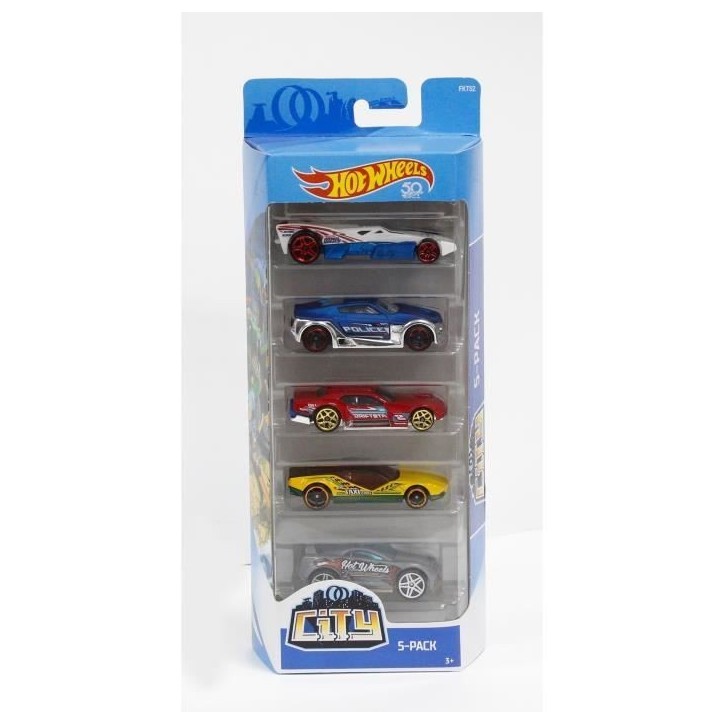 Coffret de 5 voitures Hot Wheels - Modele aléatoire - 400+ modeles - 15 thématiques 1806
