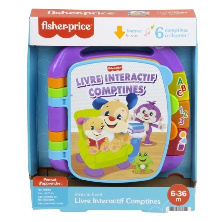Fisher-Price - Livre Interactif Comptines - Livre bébé - 6 mois et + CDH39 Fisher-Price - Livre Interactif Comptines - Livre bébé - 6 mois et + CDH39