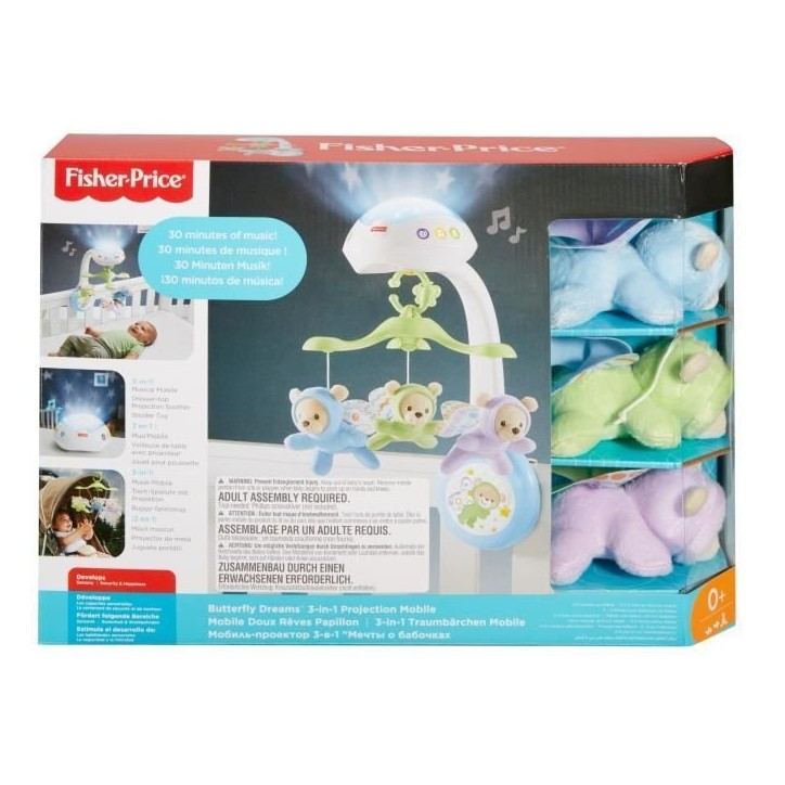 Fisher-Price - Mobile Doux Reves Papillon - Mobile lit bébé - 0 ans et + CDN41 Fisher-Price - Mobile Doux Reves Papillon - Mobile lit bébé - 0 ans et + CDN41