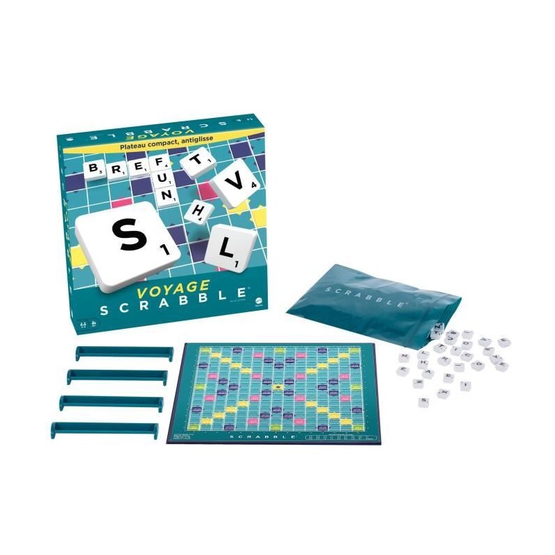 Mattel Games - Scrabble Voyage - Jeu de Société - 10 ans et + CJT12 Mattel Games - Scrabble Voyage - Jeu de Société - 10 ans et + CJT12