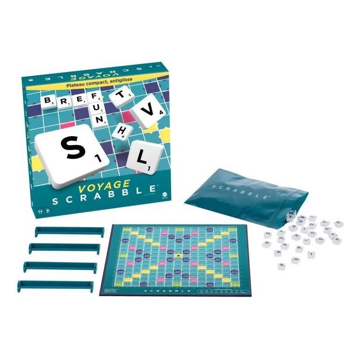 Mattel Games - Scrabble Voyage - Jeu de Société - 10 ans et + CJT12 Mattel Games - Scrabble Voyage - Jeu de Société - 10 ans et + CJT12
