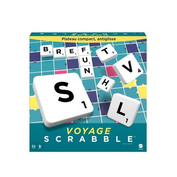 Mattel Games - Scrabble Voyage - Jeu de Société - 10 ans et + CJT12 Mattel Games - Scrabble Voyage - Jeu de Société - 10 ans et + CJT12