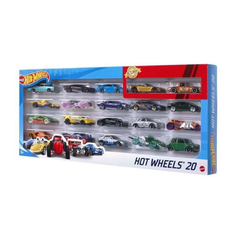 Hot Wheels - Coffret De 20 Véhicules - Petites voitures - 3 ans et + Hot Wheels - Coffret De 20 Véhicules - Petites voitures - 3 ans et +