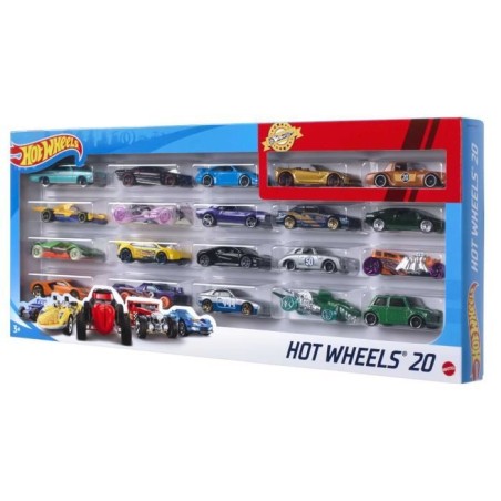 Hot Wheels - Coffret De 20 Véhicules - Petites voitures - 3 ans et +
