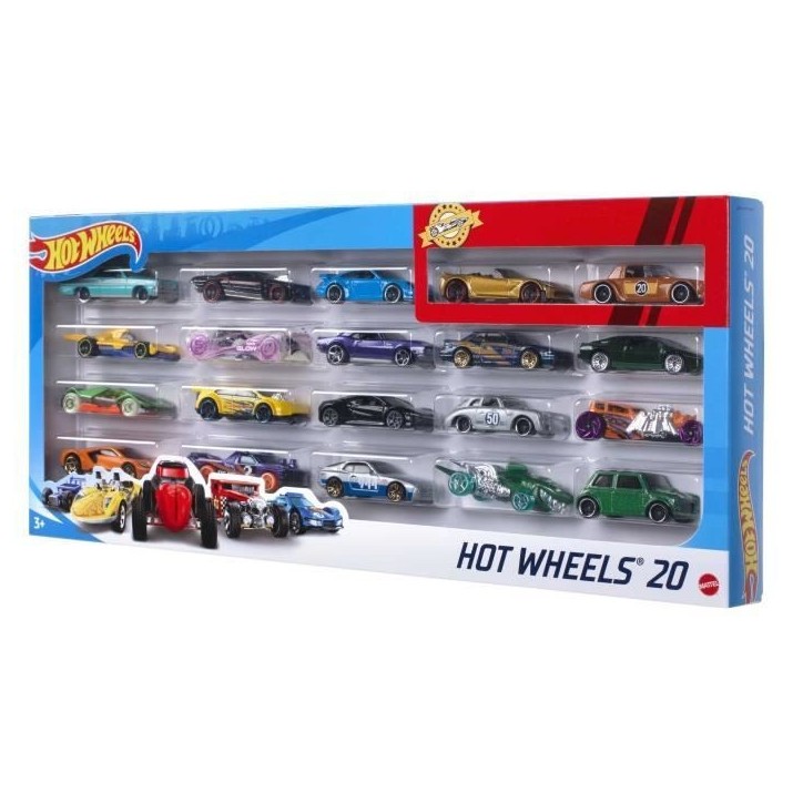 Hot Wheels - Coffret De 20 Véhicules - Petites voitures - 3 ans et + H7045 Hot Wheels - Coffret De 20 Véhicules - Petites voitures - 3 ans et + H7045
