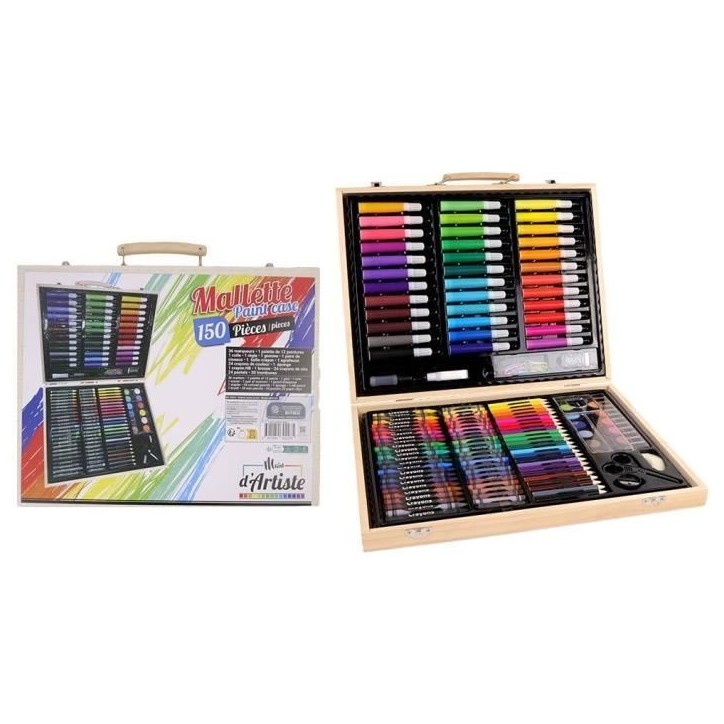 Mallette de dessin - MAIN D'ARTISTE - 150 Pieces - Loisir Créatif - Des 5 ans Mallette de dessin - MAIN D'ARTISTE - 150 Pieces - Loisir Créatif - Des 5 ans