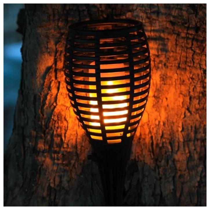 Torche solaire Maity Sun - Effet flamme - LED - H 80 cm - Blanc chaud - LUMI JARDIN
