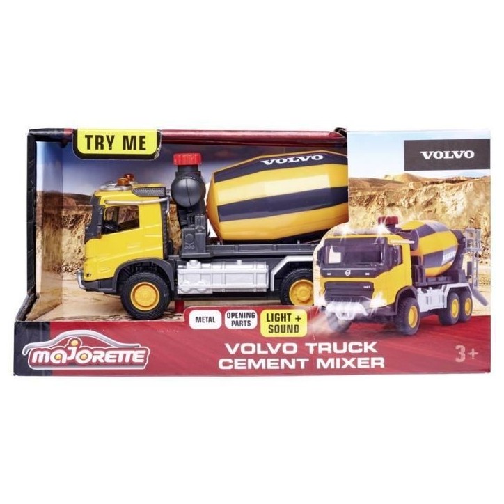 Véhicule de chantier - MAJORETTE - Camion toupie Volvo - 19 cm - Sons et Lumieres - Mixte Véhicule de chantier - MAJORETTE - Camion toupie Volvo - 19 cm - Sons et Lumieres - Mixte