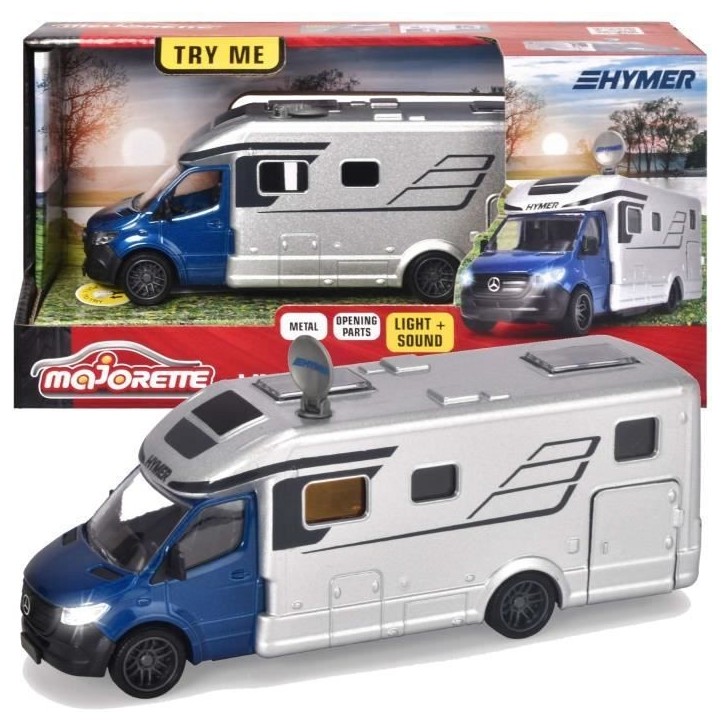 Majorette - Camping Car Mercedes - 19 cm - Portes ouvrantes - Son et lumiere Majorette - Camping Car Mercedes - 19 cm - Portes ouvrantes - Son et lumiere