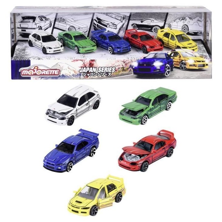 Coffret de véhicules miniatures - MAJORETTE - Japan Series - 5 véhicules en métal - Échelle 1/64 - Des 3 ans Coffret de véhicules miniatures - MAJORETTE - Japan Series - 5 véhicules en métal - Échelle 1/64 - Des 3 ans