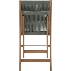 Set bistrot pliable en bois d'acacia FSC avec tressage en corde vert o