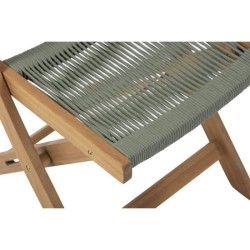 Set bistrot pliable en bois d'acacia FSC avec tressage en corde vert o