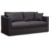 Canapé fixe - 3 places - MALTE - Tissu Anthracite - 187 x 97 x 73 cm