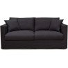 Canapé fixe - 3 places - MALTE - Tissu Anthracite - 187 x 97 x 73 cm