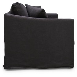 Canapé fixe - 3 places - MALTE - Tissu Anthracite - 187 x 97 x 73 cm