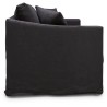 Canapé fixe - 3 places - MALTE - Tissu Anthracite - 187 x 97 x 73 cm