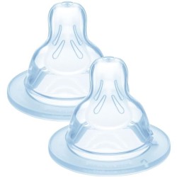 MAM Accessoires pour Biberons Tétine Silicone +0m Débit 1 Lent 2 uni