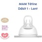 MAM Accessoires pour Biberons Tétine Silicone +0m Débit 1 Lent 2 unités MAM Accessoires pour Biberons Tétine Silicone +0m Débit 1 Lent 2 unités