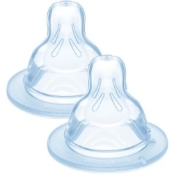 Tétine MAM Silicone +2m Débit 2 Moyen - Lot de 2