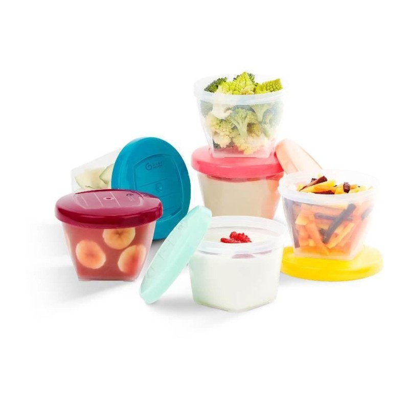 BABYMOOV Babybols lot de 6 pots de conservation pour bébé 180ml, gra BABYMOOV Babybols lot de 6 pots de conservation pour bébé 180ml, gra