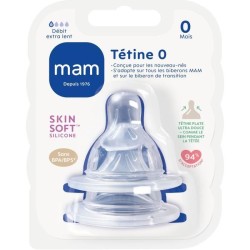 MAM Accessoires pour Biberons Tétine Silicone Nouveau Né Débit 0 Ex
