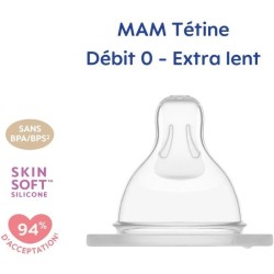 MAM Accessoires pour Biberons Tétine Silicone Nouveau Né Débit 0 Ex