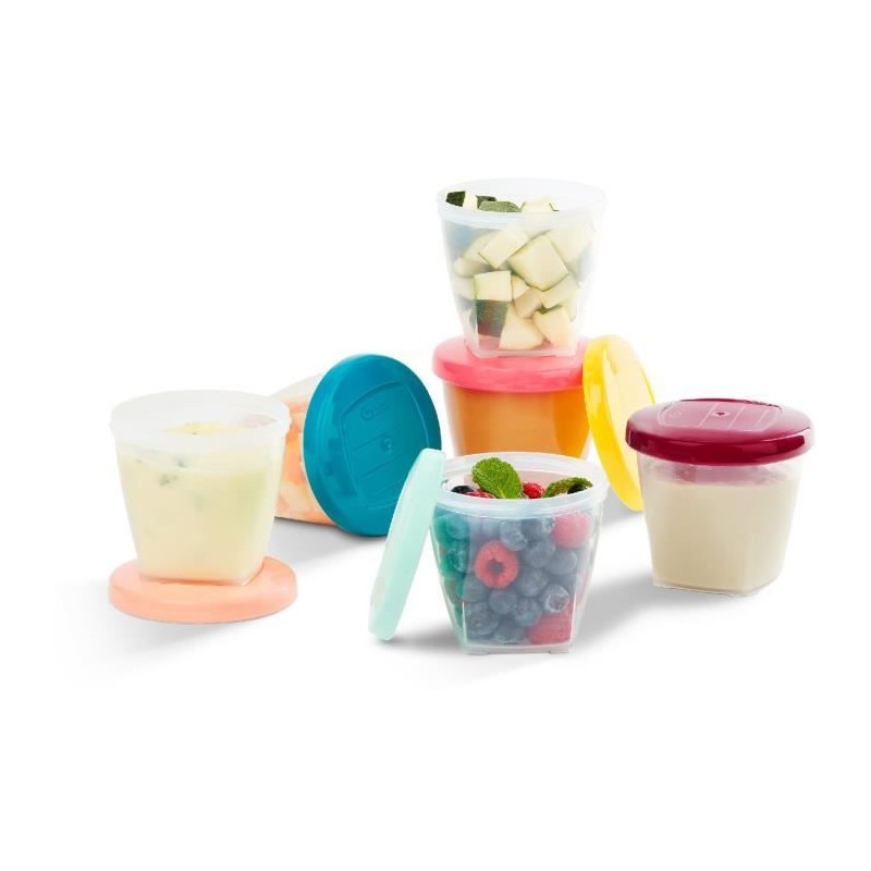 BABYMOOV Babybols lot de 6 pots de conservation pour bébé 250ml, gra BABYMOOV Babybols lot de 6 pots de conservation pour bébé 250ml, gra