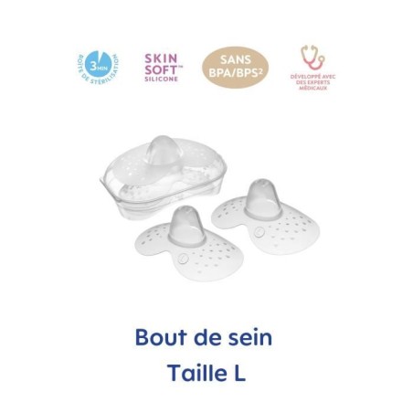 MAM Bout de sein Taille L - Silicone - Bte stérilisation X2