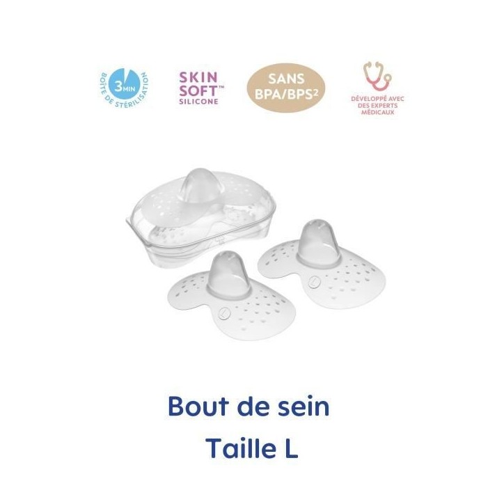 MAM Bout de sein Taille L - Silicone - Bte stérilisation X2 MAM Bout de sein Taille L - Silicone - Bte stérilisation X2