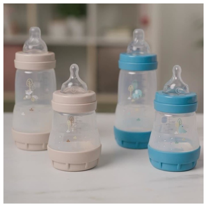 Lot de 2 Biberons - MAM - Easy Start - Anti-colique - 160 ml - Tétine débit 1 - Océan + Sable Lot de 2 Biberons - MAM - Easy Start - Anti-colique - 160 ml - Tétine débit 1 - Océan + Sable