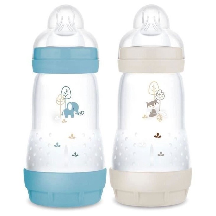 Lot de 2 Biberons - MAM - Easy Start / Anti-Colique - 260 ml - Tétine Débit 2 - Océan + Sable Lot de 2 Biberons - MAM - Easy Start / Anti-Colique - 260 ml - Tétine Débit 2 - Océan + Sable