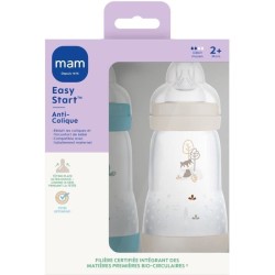 Lot de 2 Biberons - MAM - Easy Start / Anti-Colique - 260 ml - Tétine