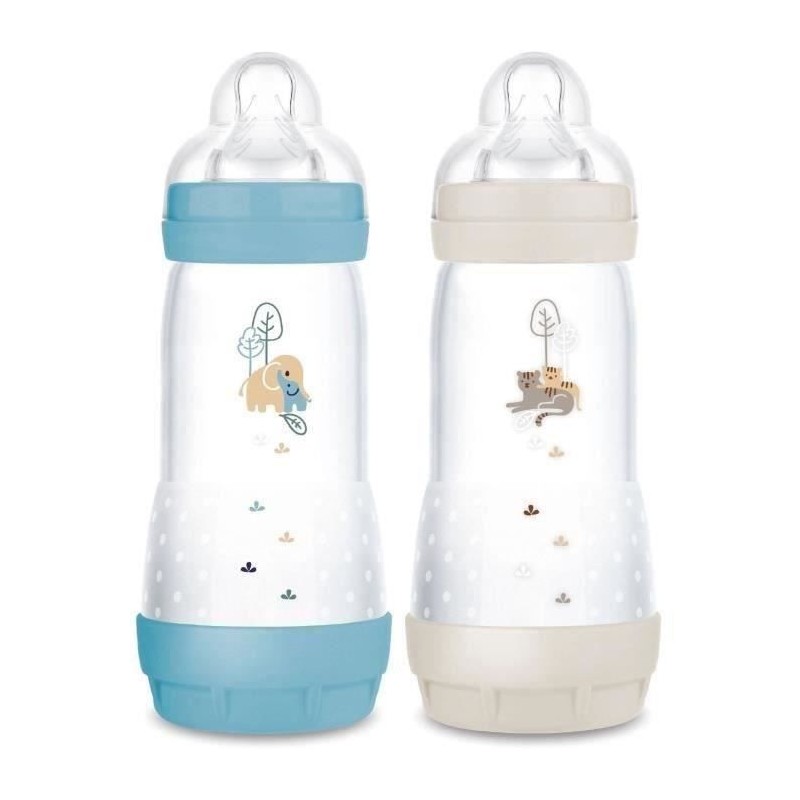 Lot de 2 Biberons - MAM - Easy Start - Anti-colique - 320 ml - Tétine Lot de 2 Biberons - MAM - Easy Start - Anti-colique - 320 ml - Tétine
